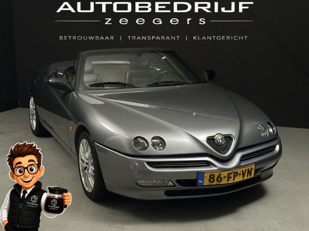 Alfa Romeo Spider 2.0-16V T.Spark L *Cabrio*AC*Full Leather*, Auto's, Oldtimers, Voorwielaandrijving, 1970 cc, Cabriolet, Lederen bekleding