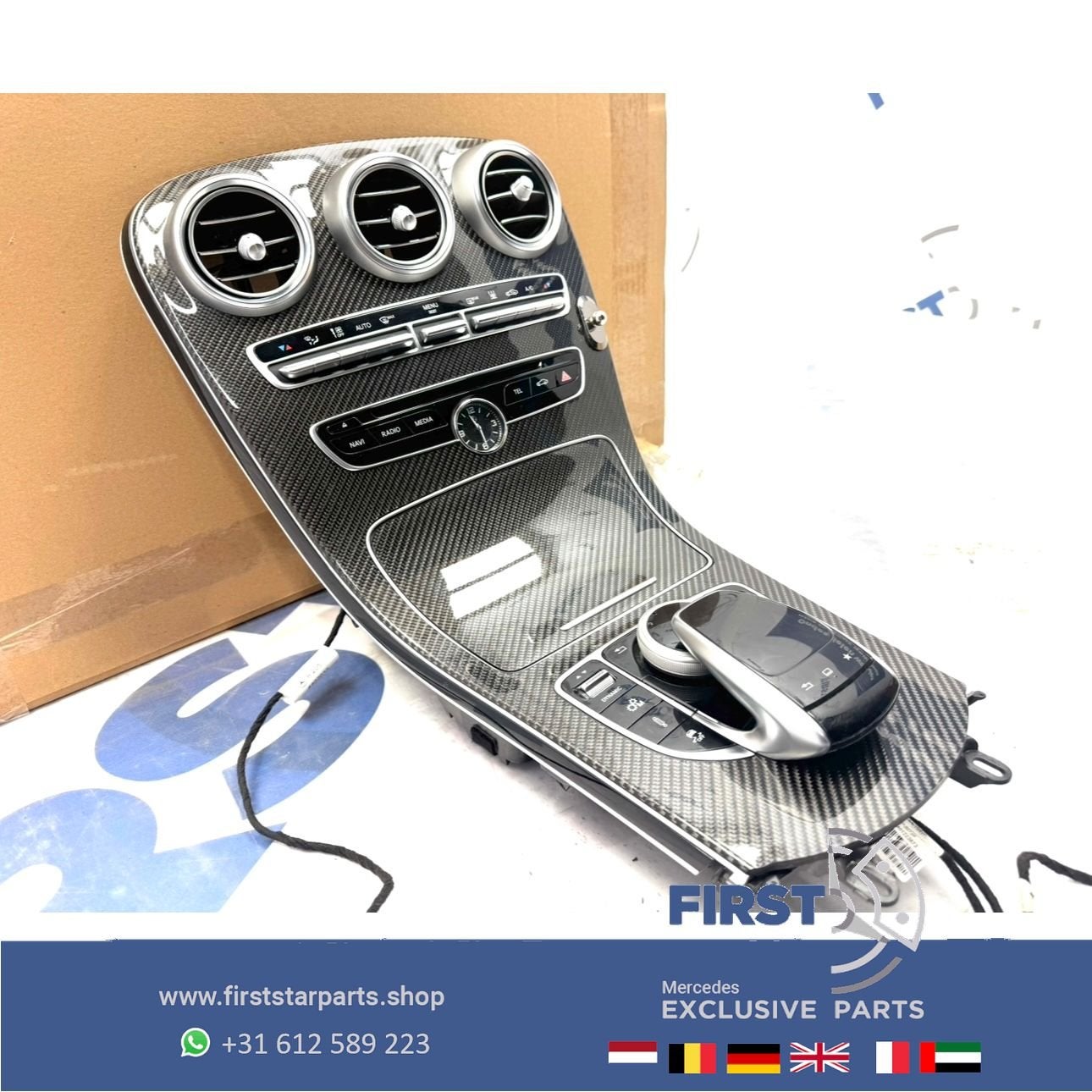 W205 W253 C63 GLC63 AMG CARBON MIDDENCONSOLE C63s GLC63s ori, Gebruikt, -, Ophalen of Verzenden, -