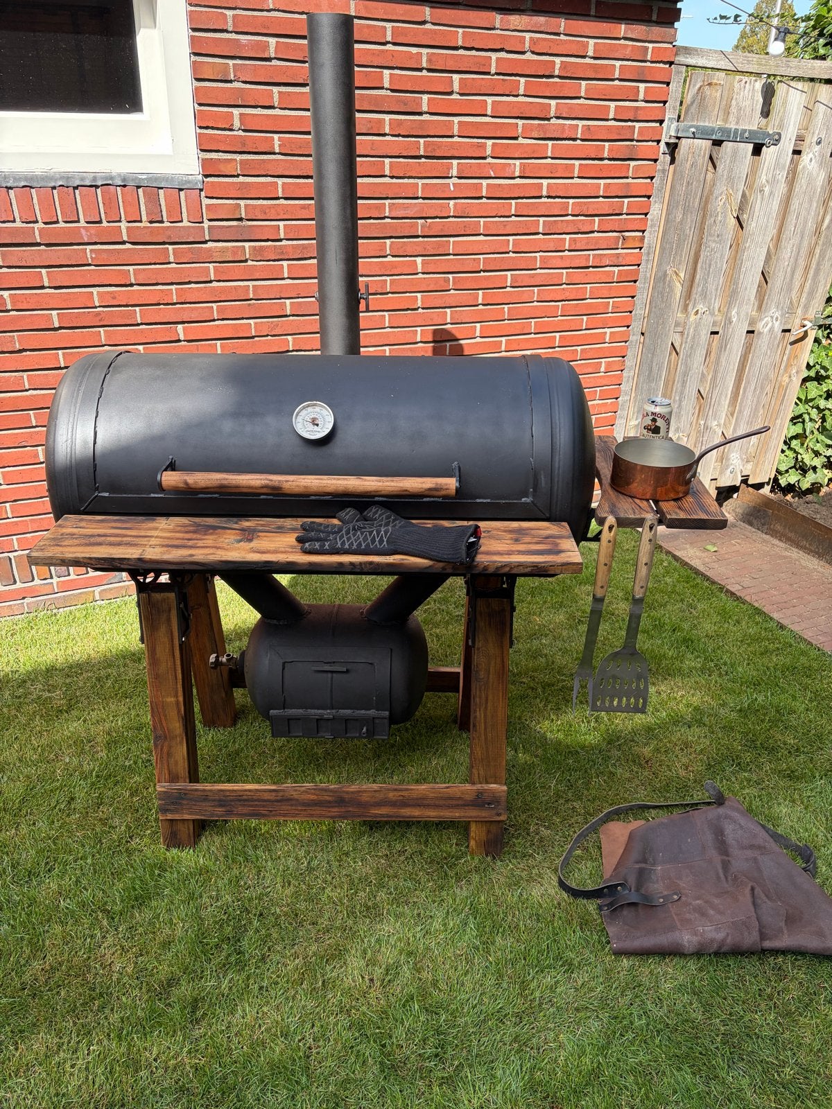 Offset Smoker Barbecue - Perfect voor roken en grillen, Tuin en Terras, Houtskoolbarbecues, Ophalen, Zo goed als nieuw