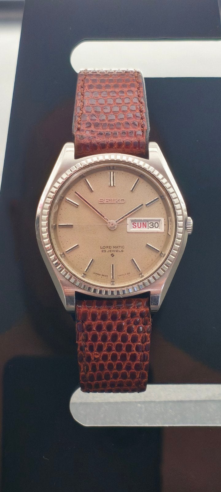 'Originele' 1969 Vintage Seiko Lord Matic 5606-7080 (+Kanji), Ophalen of Verzenden, Staal, Polshorloge, Seiko