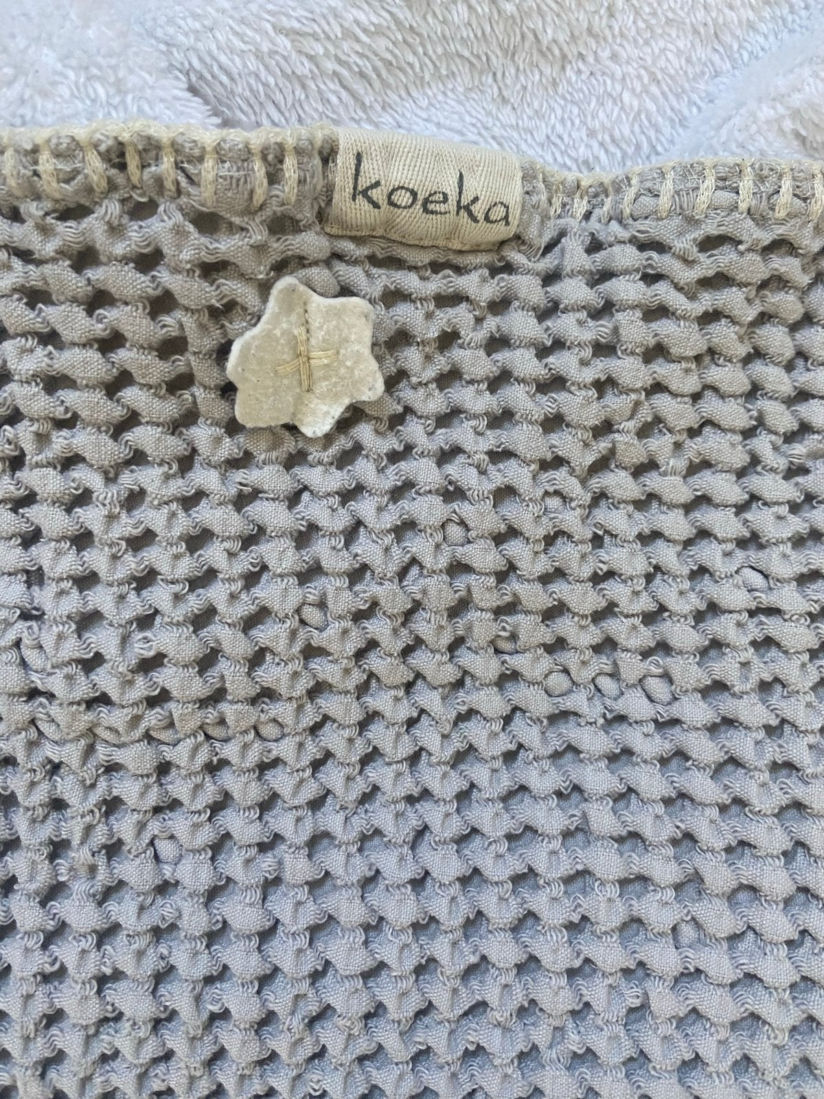 Koeka Ledikantdeken Teddy Oslo Wafel Grijs 150x100 cm, Gebruikt, Jongetje of Meisje, Ledikant, Ophalen of Verzenden