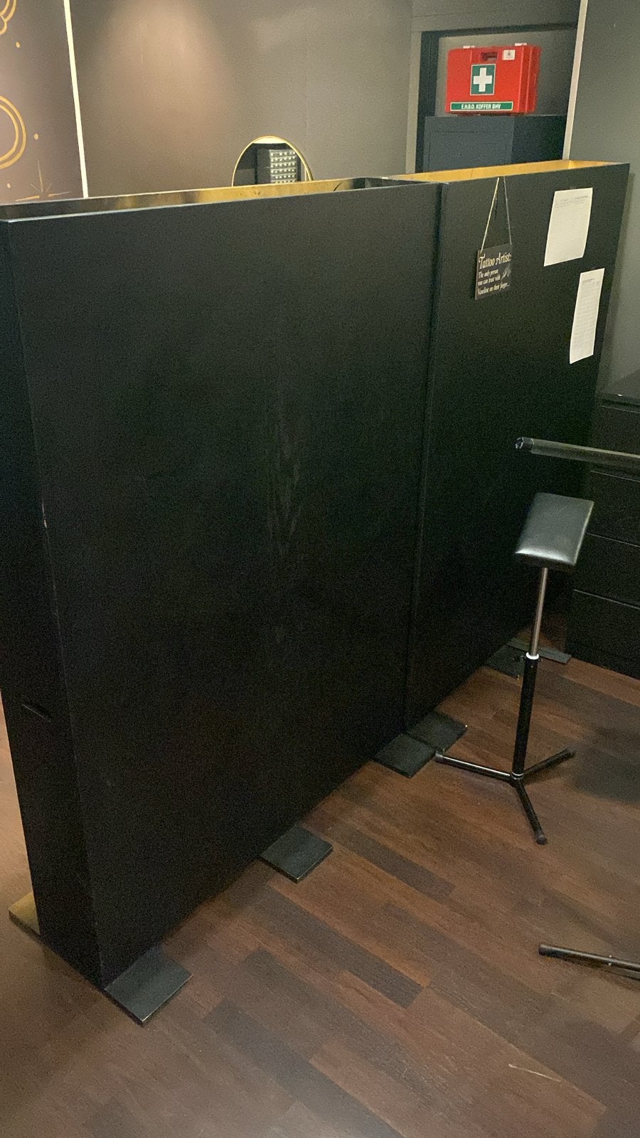 Zwarte scheidingswanden voor kantoor of studio, Ophalen, Gebruikt