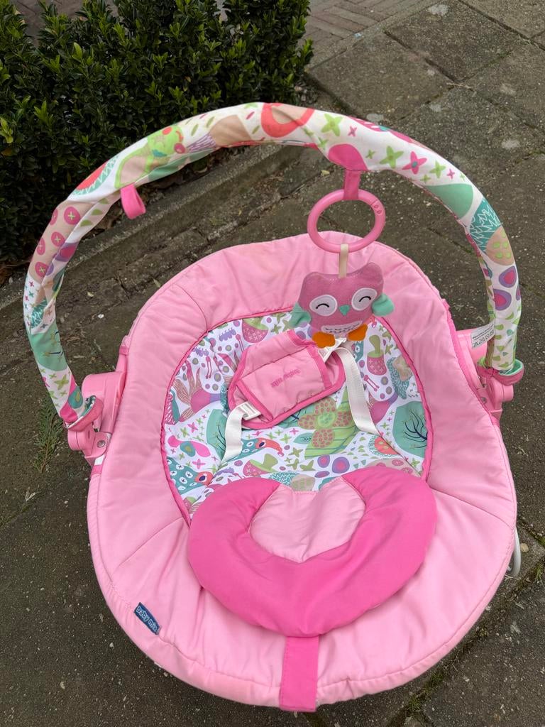 Roze baby wipstoel met speelboog, Ophalen