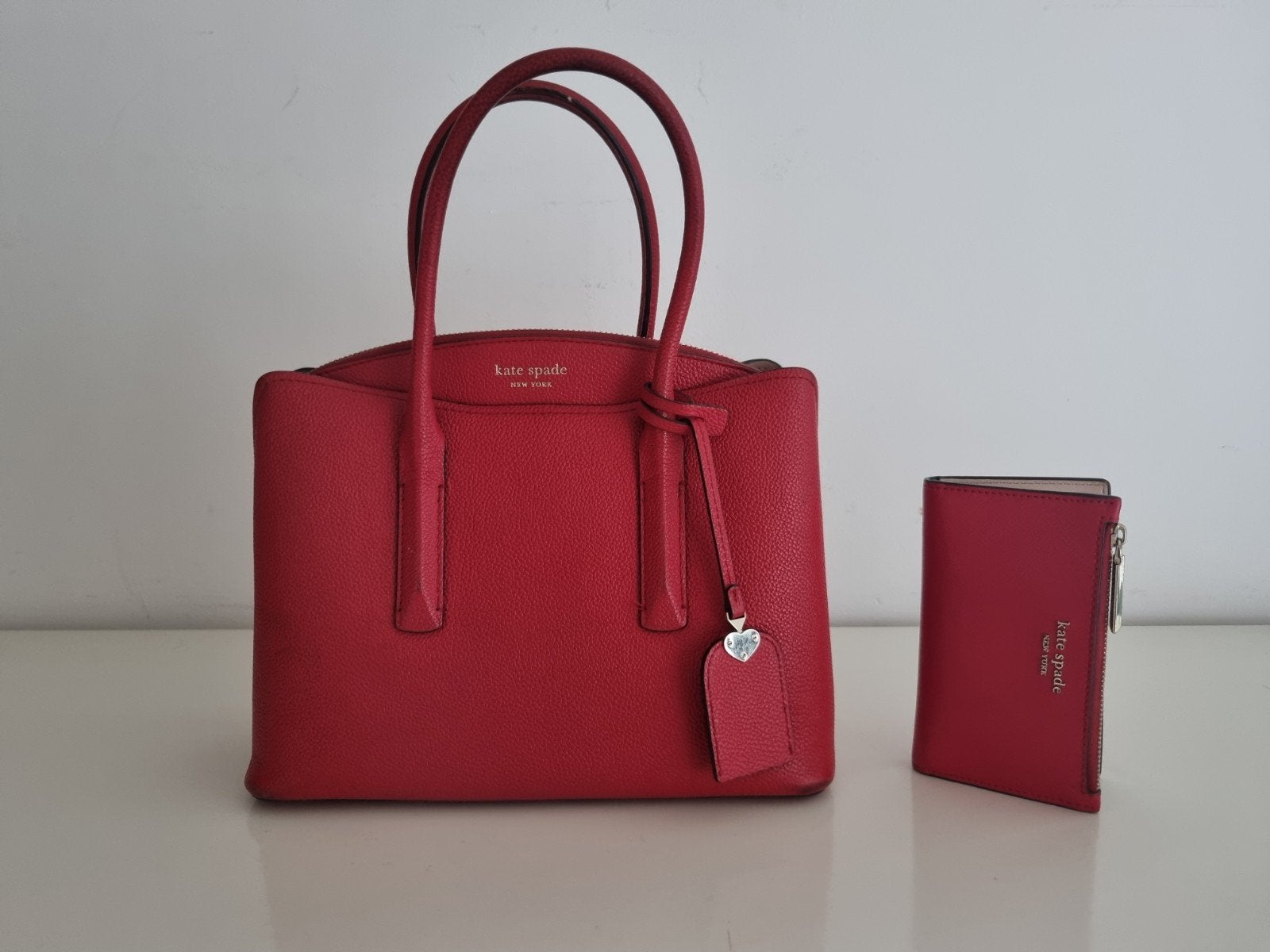 Kate Spade Margaux Medium Satchel tas met portemonnee, Sieraden, Tassen en Uiterlijk, Ophalen of Verzenden, Gebruikt, Rood, Handtas