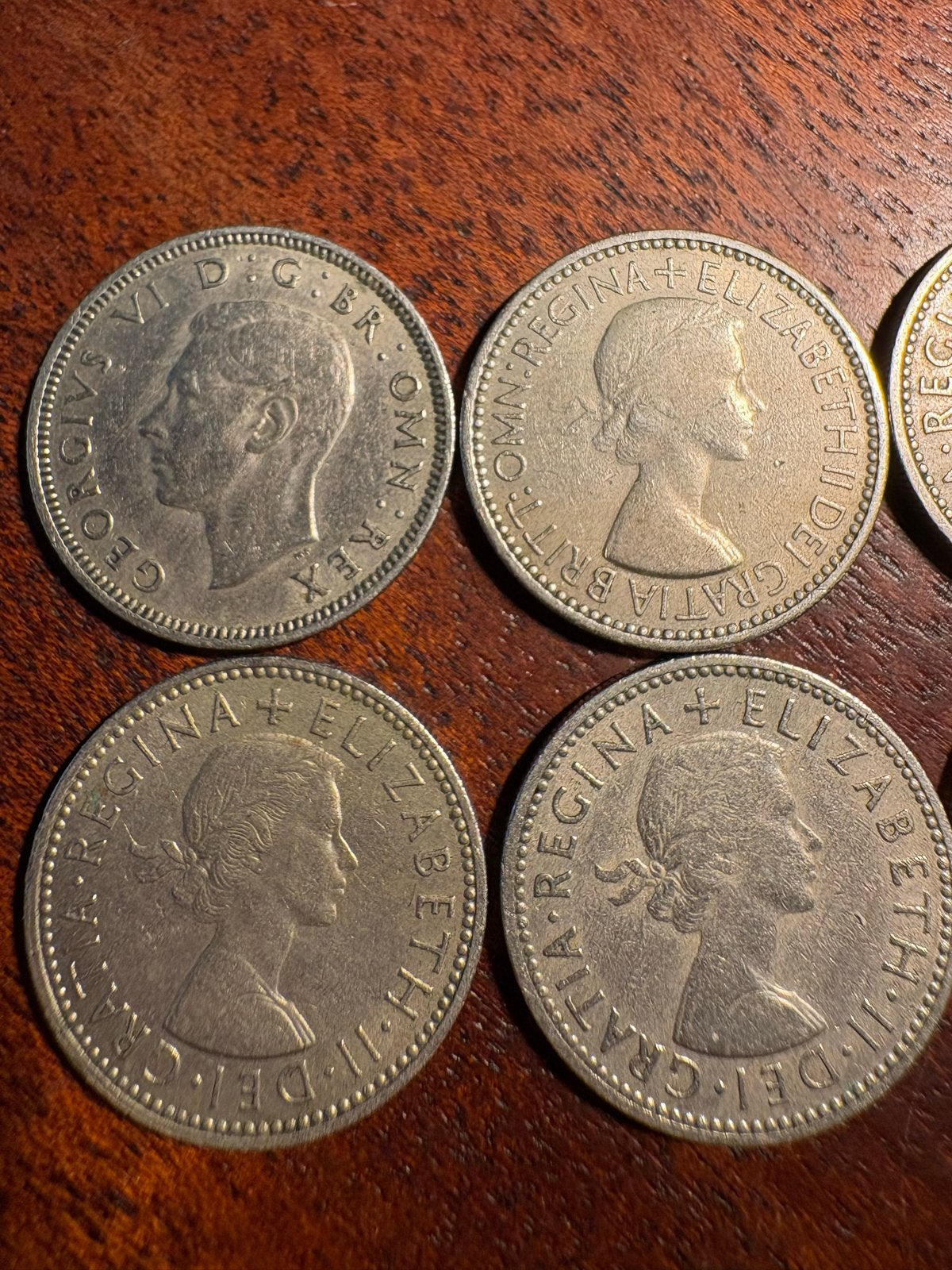 Set van 6 Britse munten: 1 shilling, Ophalen of Verzenden