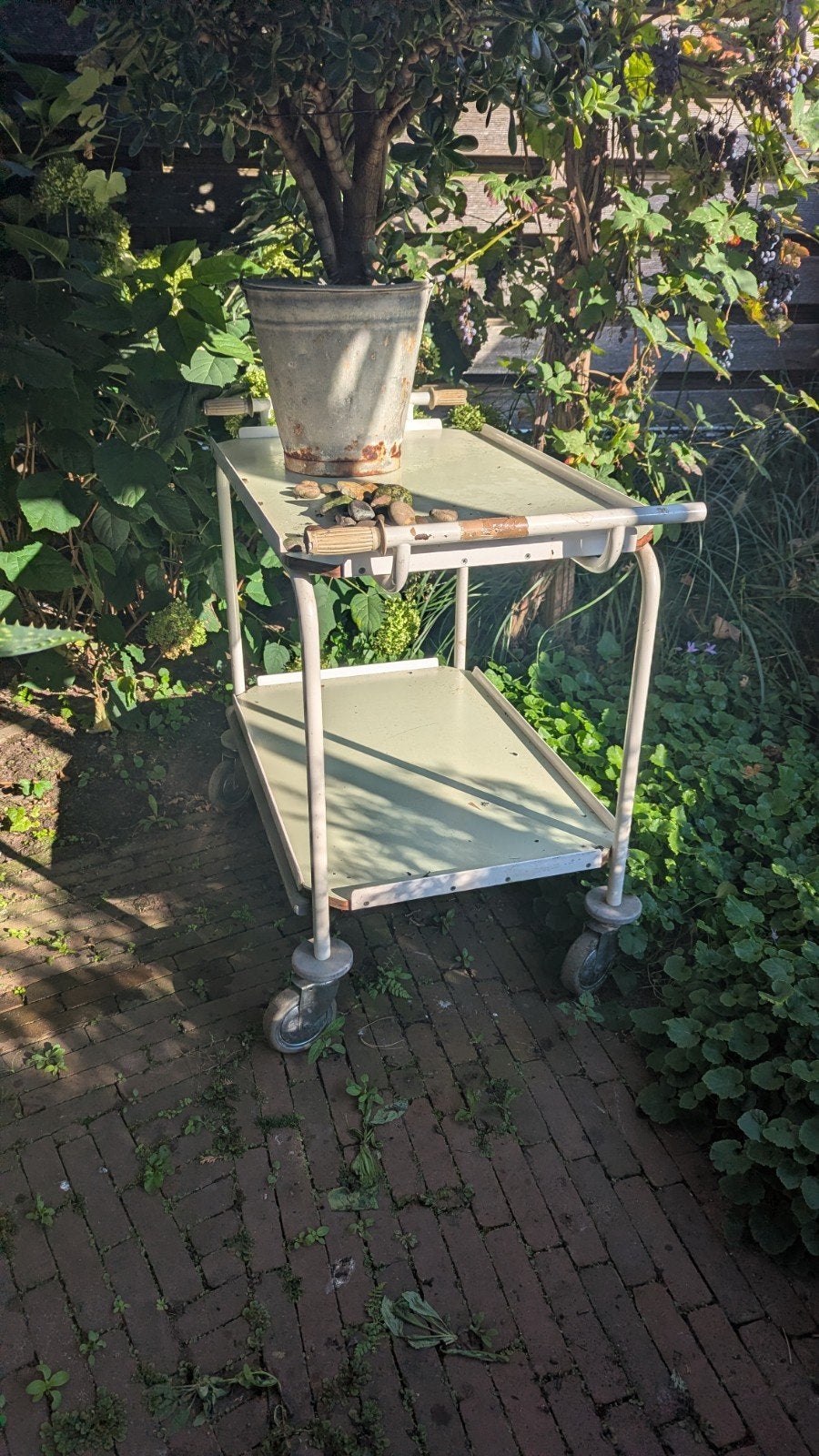 oude serveerwagen uit ziekenhuis, Ophalen, Gebruikt, Metaal of Aluminium, 75 cm of meer