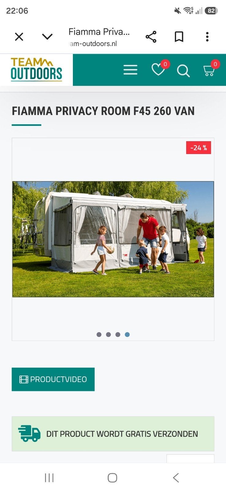 Fiamma Privacy Room F45 260 (Luifeltent voor Ford Custom Nug, Ophalen, Zo goed als nieuw