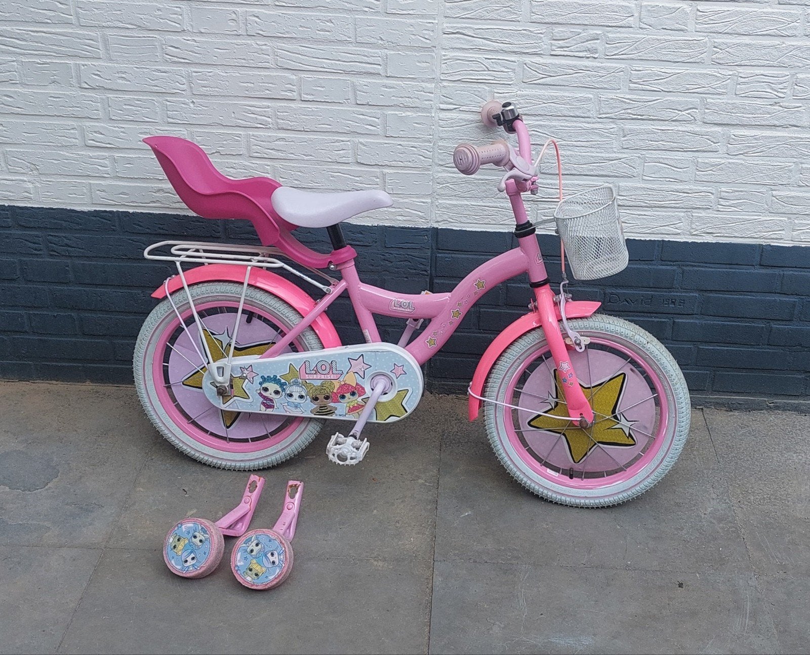 lol surprise kinderfiets 16 inch met zijwieltjes, Ophalen, Terugtraprem, Zijwieltjes, Lol surprise