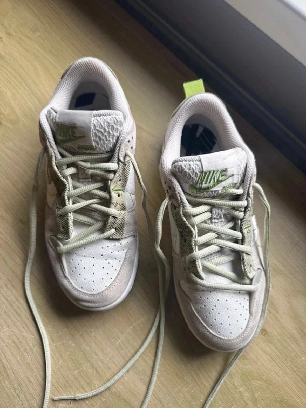 Nike Dunk Low Disrupt 2 Green snakeskin, Kleding | Dames, Overige kleuren, Ophalen of Verzenden, Sneakers of Gympen, Zo goed als nieuw