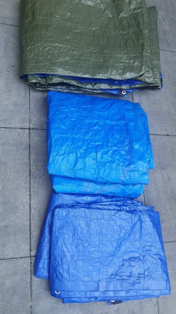 3 grote dekzeilen, Ophalen, Zo goed als nieuw, 15 m² of meer, Folie