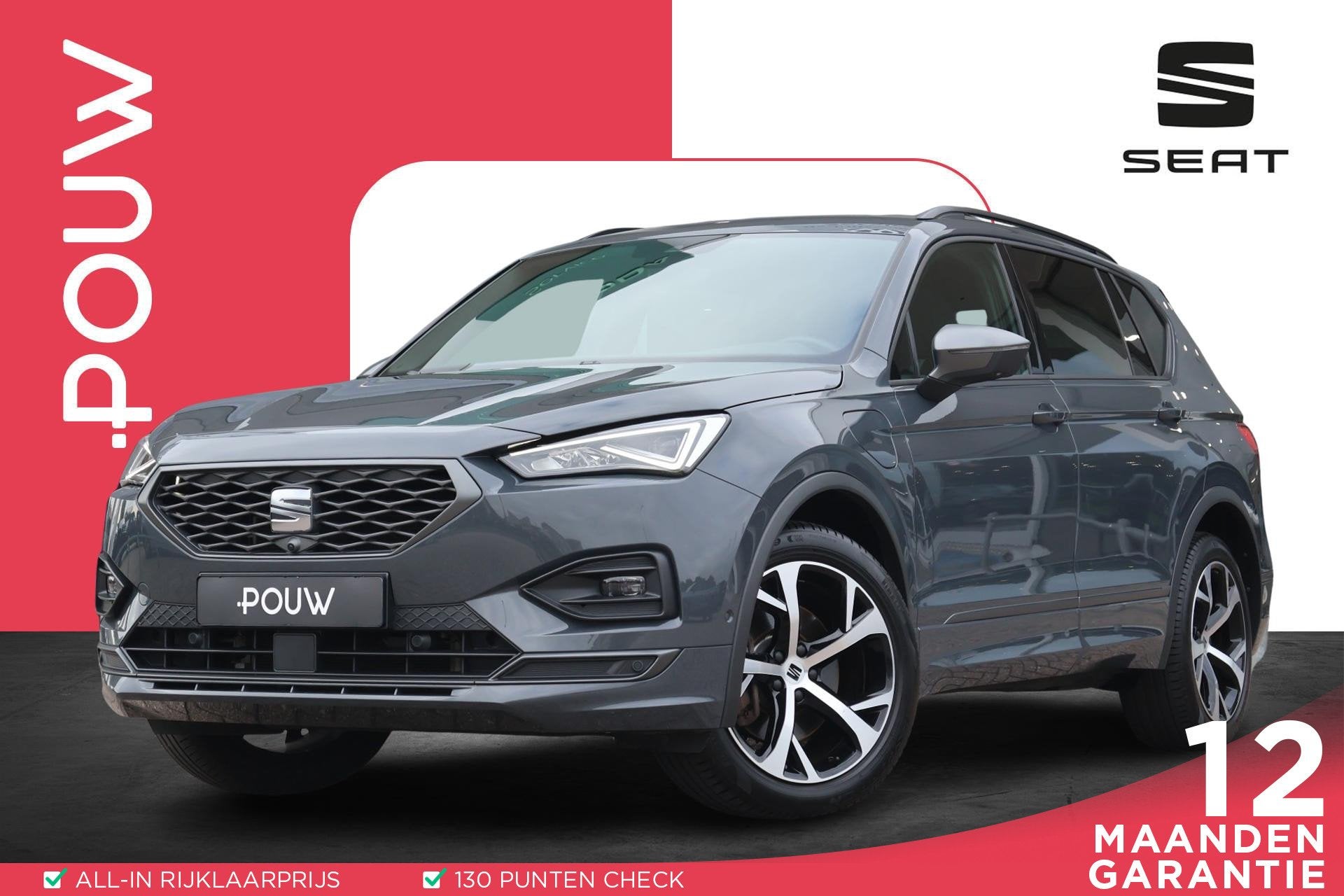 SEAT Tarraco 1.4 TSI e-Hybrid 245pk PHEV FR | SoH 100% | 360, Auto's, Stof, 4 cilinders, Hybride Elektrisch/Benzine, 13 kWh