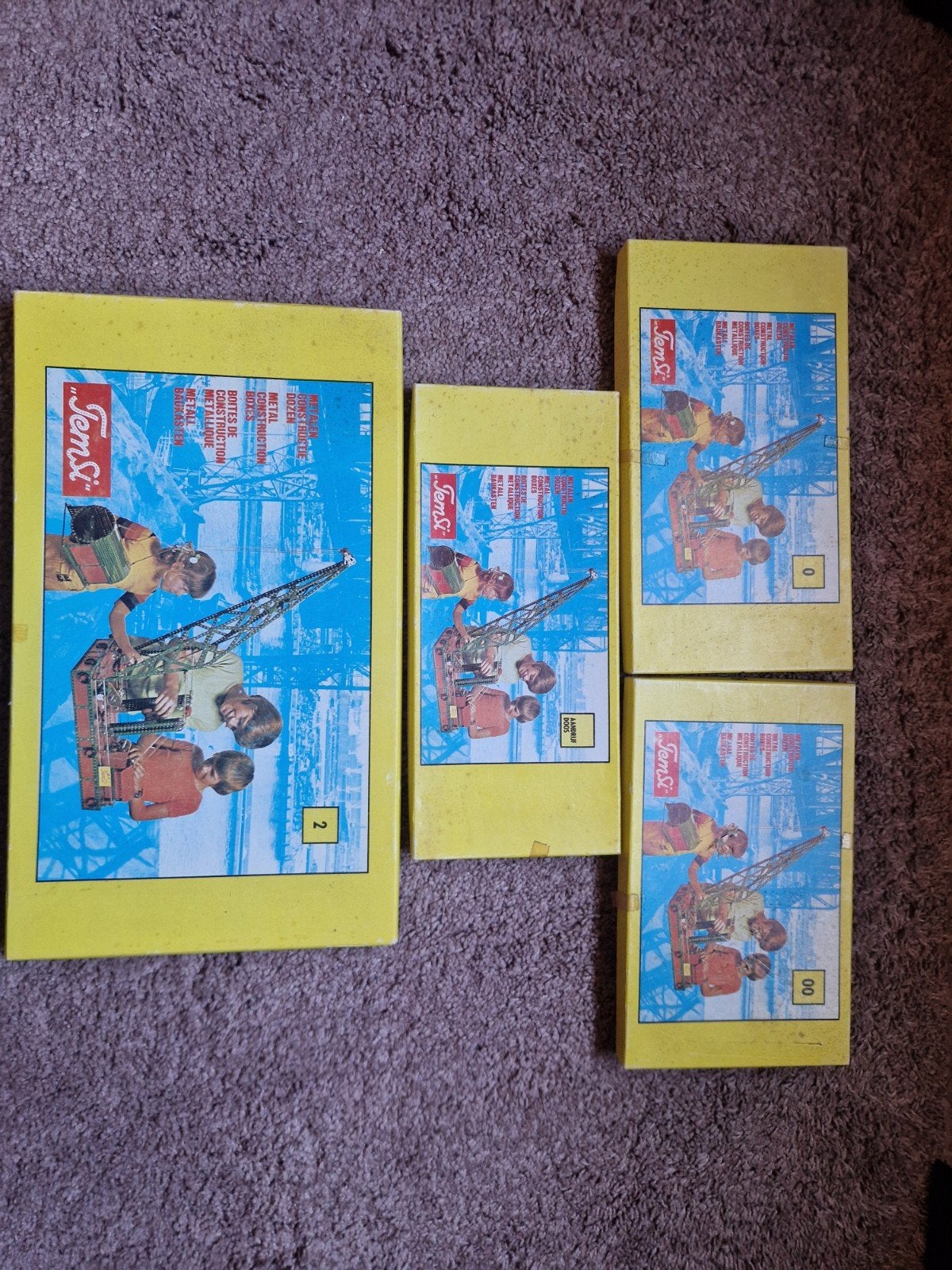 Vintage Temsi Metalen Constructie Dozen - Complete Set, Overige merken, Gebruikt, Ophalen of Verzenden, Groter dan 1:32