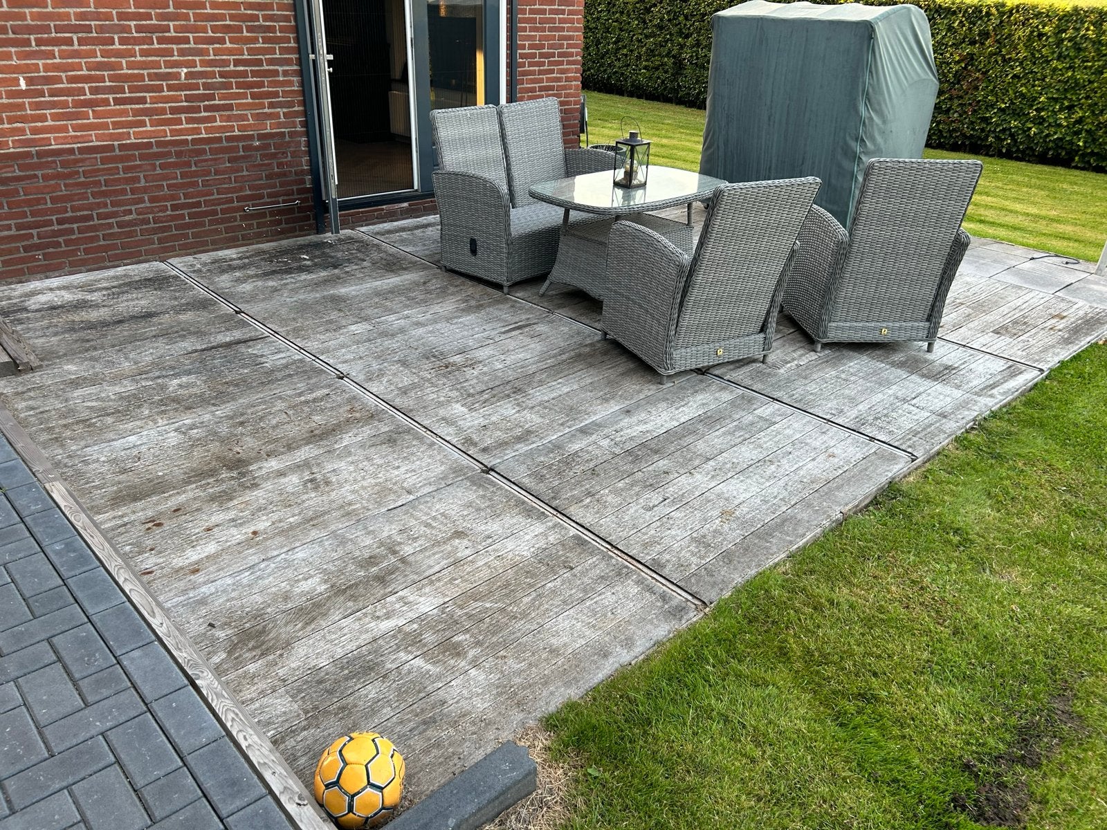 Steenschotten Azobe 110x140 cm 16 stuks, Ophalen, Gebruikt, Hout