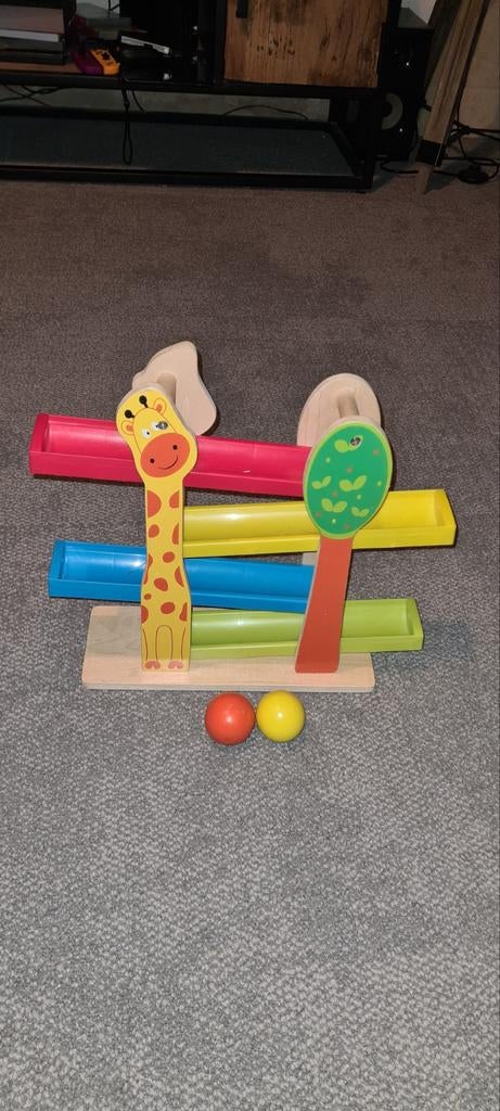 Houten ballenbaan met giraf en boom, Ophalen of Verzenden, Gebruikt, Jongen of Meisje