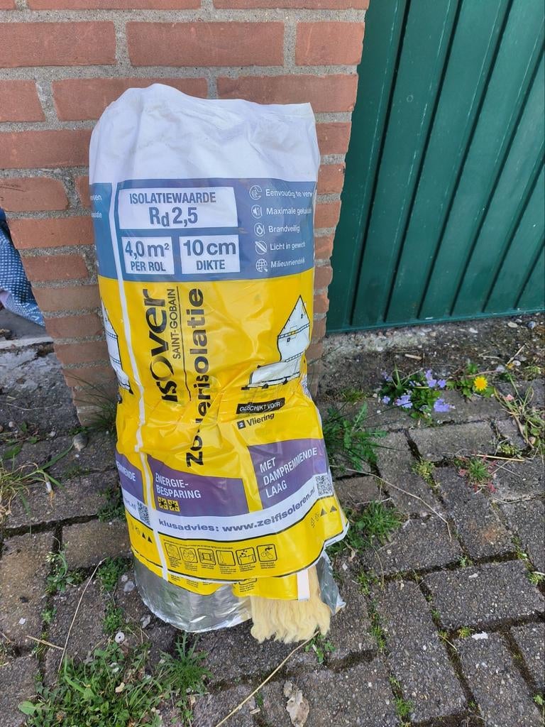 Rol zolder isolatie, Ophalen, Nieuw, Glaswol, 15 m² of meer