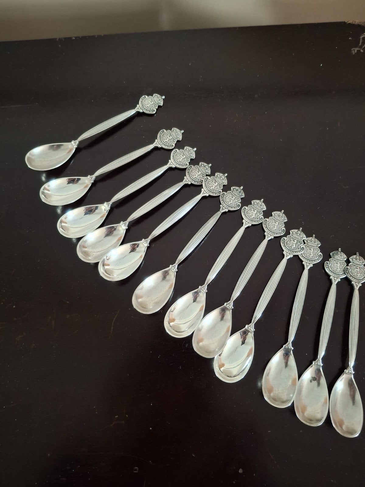 Set van 12 verzilverde lepeltjes van Keltum, met de Gruyter, Antiek en Kunst, Ophalen of Verzenden