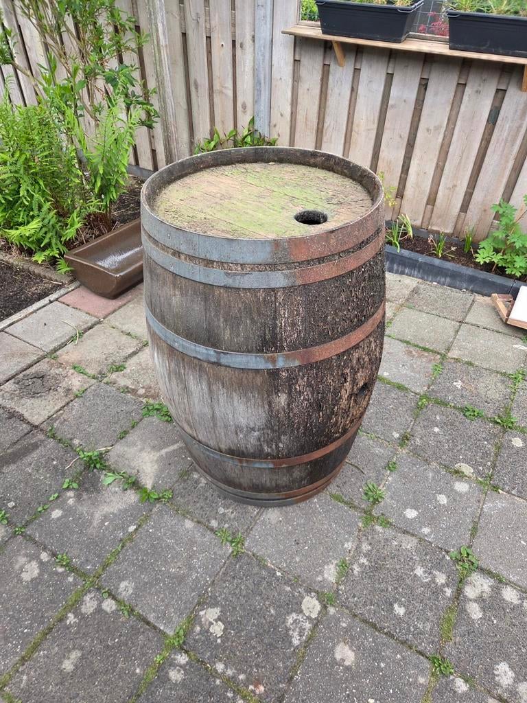 Oude houten regenton - 95 cm hoog, 65 cm doorsnede, Tuin en Terras, Ophalen