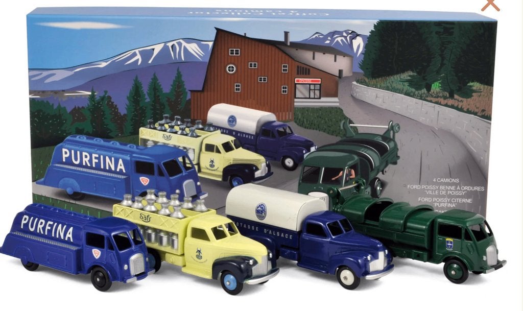 Coffret 4 vrachtwagens Ford Poissy 2x Studebaker 2 x 1/43, Verzenden, Nieuw, Bus of Vrachtwagen, Overige merken