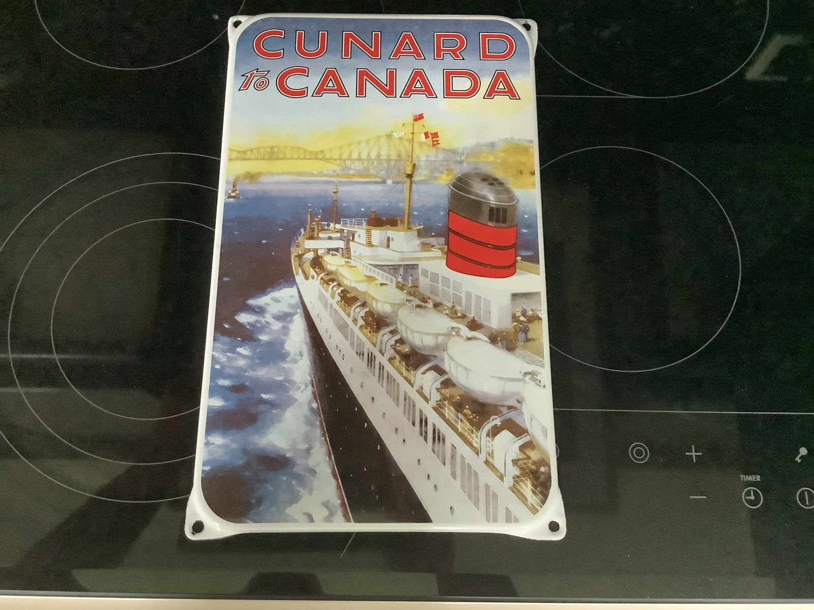 Emaille bord CUNARD TO CANADA - Scheepvaart reclame, Antiek en Kunst, Ophalen of Verzenden