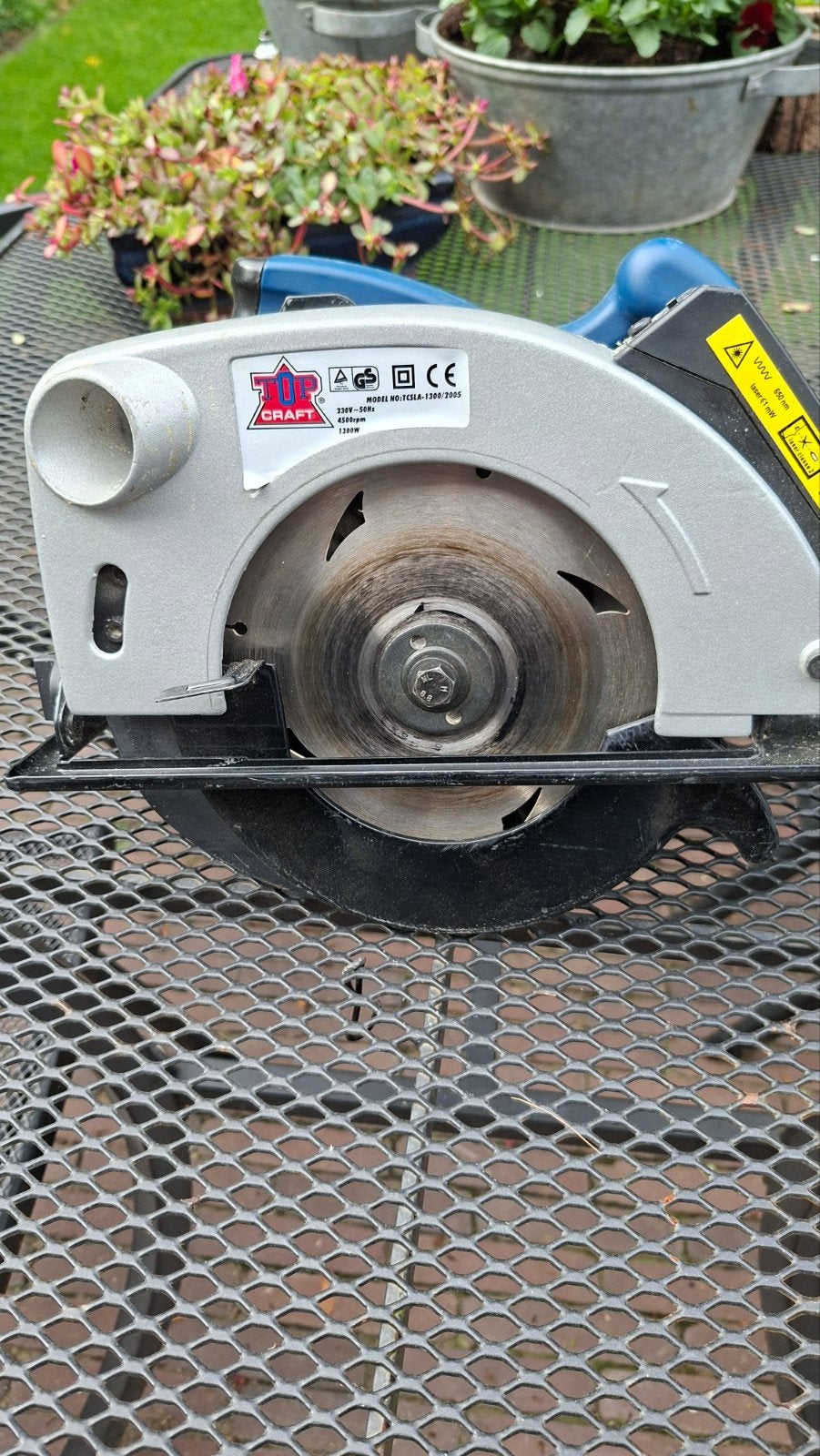 Cirkelzaag Top Craft 1300 watt., Doe-het-zelf en Verbouw, Ophalen, Topcraft/FERM, Cirkelzaag, Zo goed als nieuw
