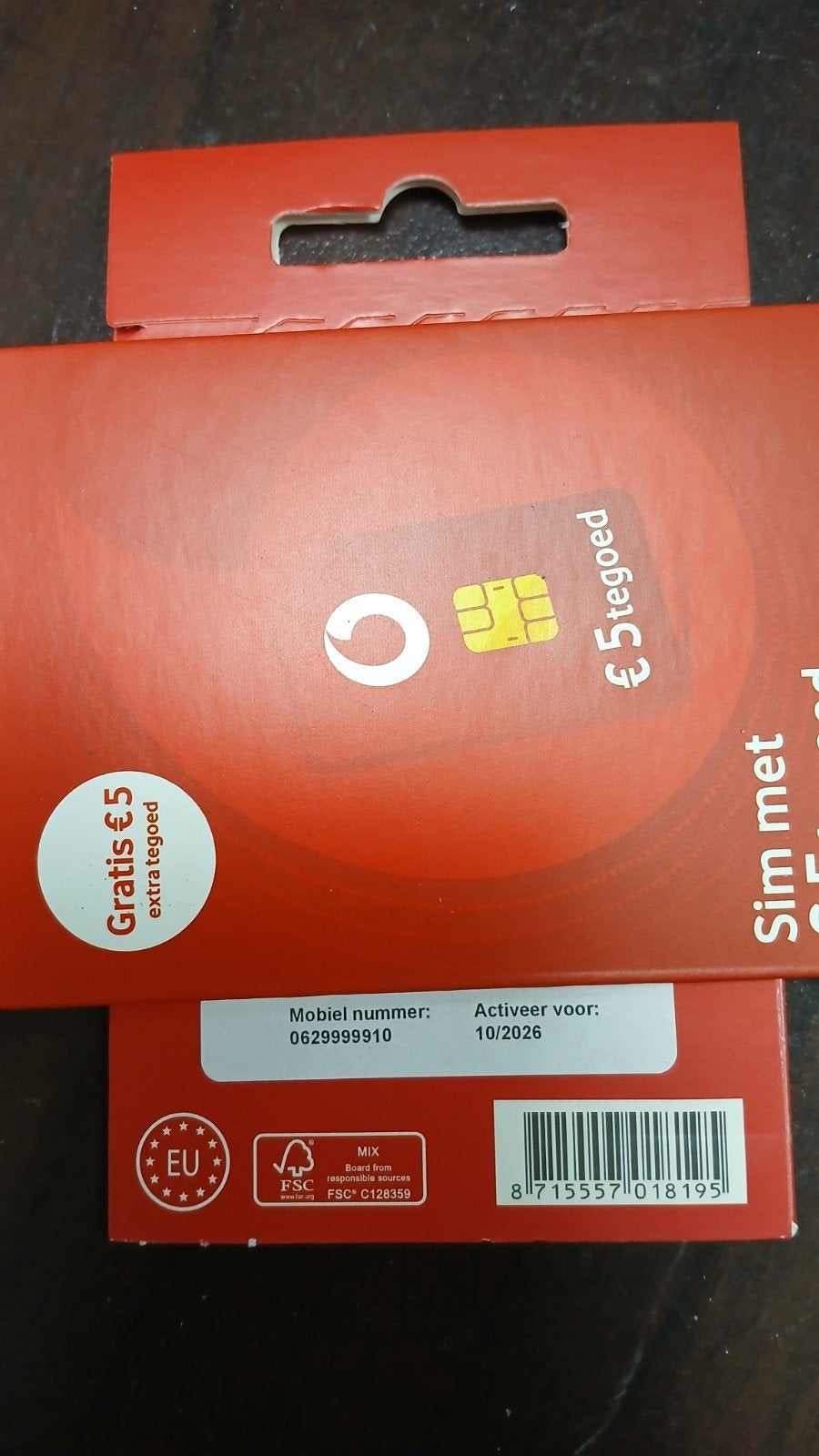 0629999910 MOOI NUMMER VODAFONE PREPAID SIMKAART NUMMER, Ophalen of Verzenden, Nieuw, Vodafone, Simkaart