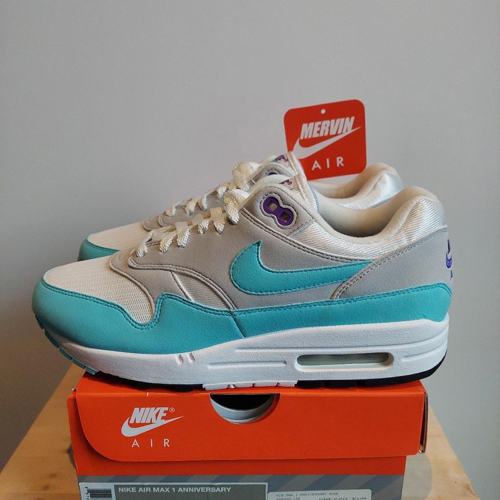 Nike Air Max 1 Anniversary Aqua - size EUR 40, Overige kleuren, Nike, Nieuw, Ophalen of Verzenden