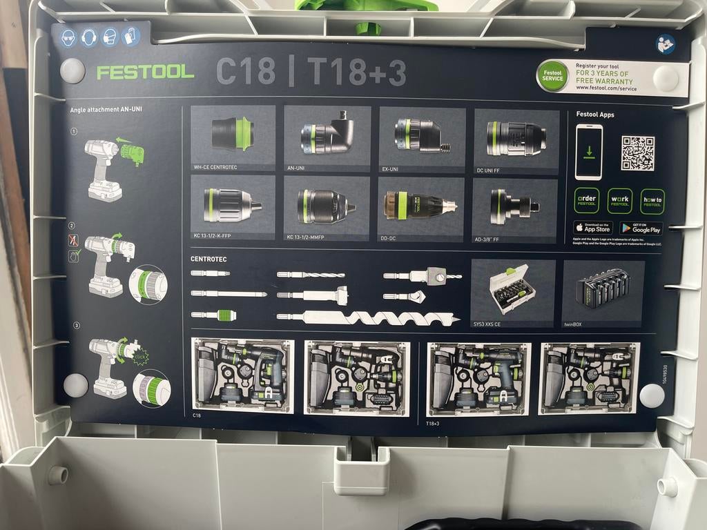 Festool inlay voor T18 accuboormachine, nieuw, Ophalen of Verzenden, Nieuw, Overige typen