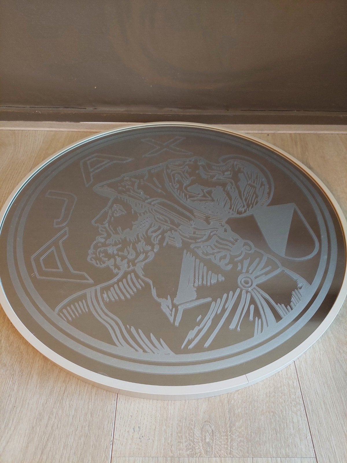Ajax spiegel met oud logo - 50cm, Ophalen of Verzenden