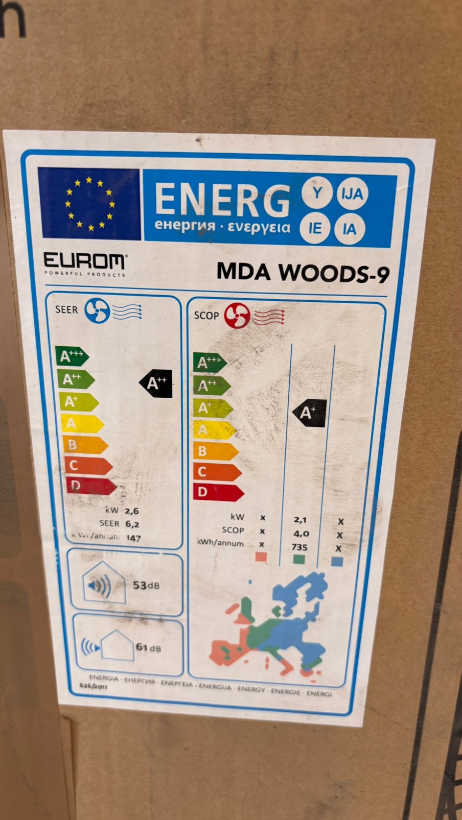 2x Eurom MDA Woods-12 en Woods-9 Buitenunit Airco - Nieuw, Ophalen, Nieuw, 3 snelheden of meer, Energieklasse A of zuiniger