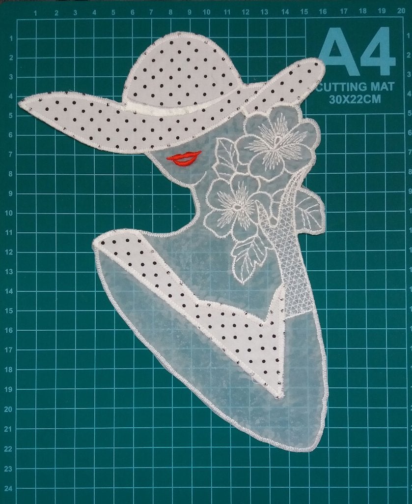 Elegante Dame Applicatie - 21x16 cm, Niet van toepassing, Niet van toepassing, Ophalen of Verzenden, Zo goed als nieuw