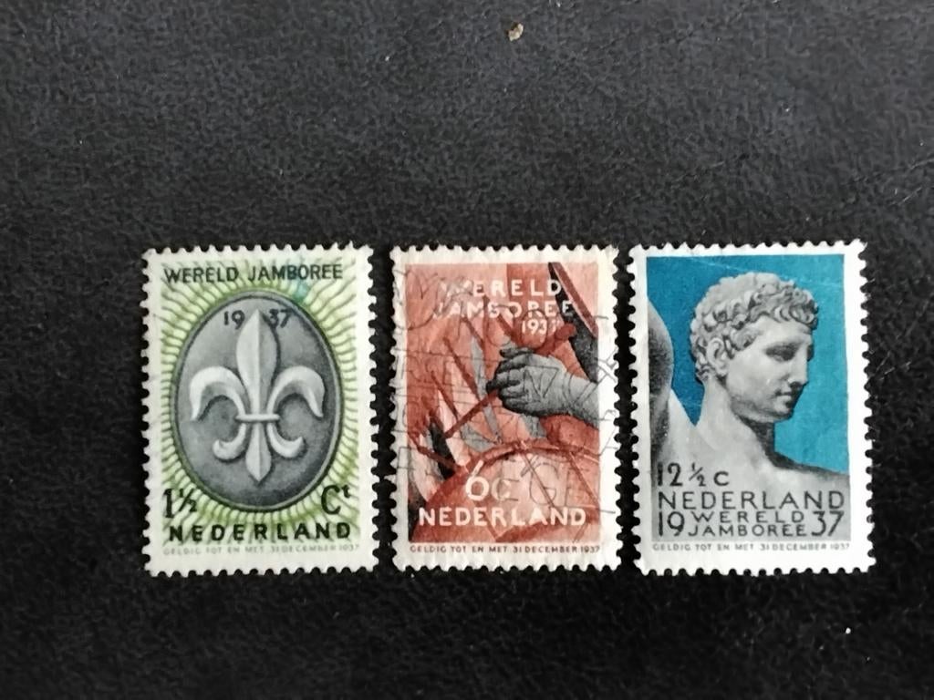 Nederland serie Jamboree zegels 1937 gestempeld, Postzegels en Munten, Verzenden, T/m 1940, Gestempeld