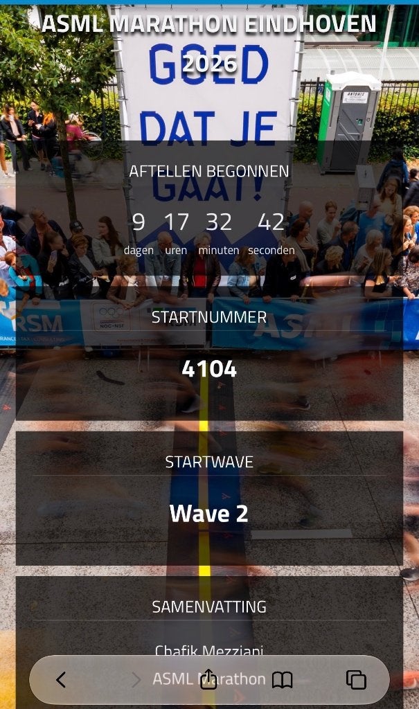 ASML Marathon Eindhoven 2026, Tickets en Kaartjes, Eén persoon