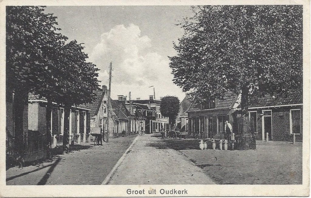 Oudkerk (Frl.) Aldtsjerk, Dorpsgezicht, Volk, gelopen 1930, Ophalen of Verzenden, 1920 tot 1940, Gelopen, Friesland