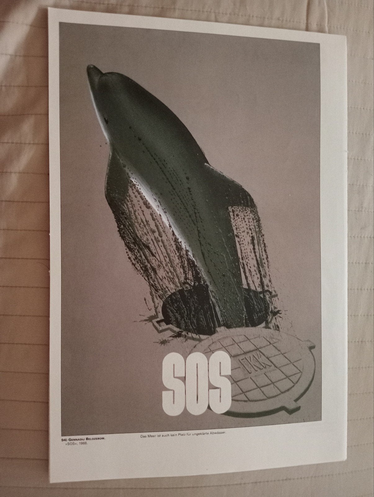 Affiche Rusland USSR Sovjet-Unie Perestroika 1988 Dolfijn, Ophalen of Verzenden, Zo goed als nieuw