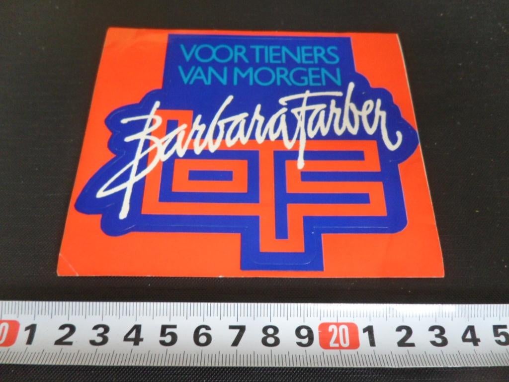 sticker BF barbara farber kleding voor tieners van morgen, Ophalen, Zo goed als nieuw