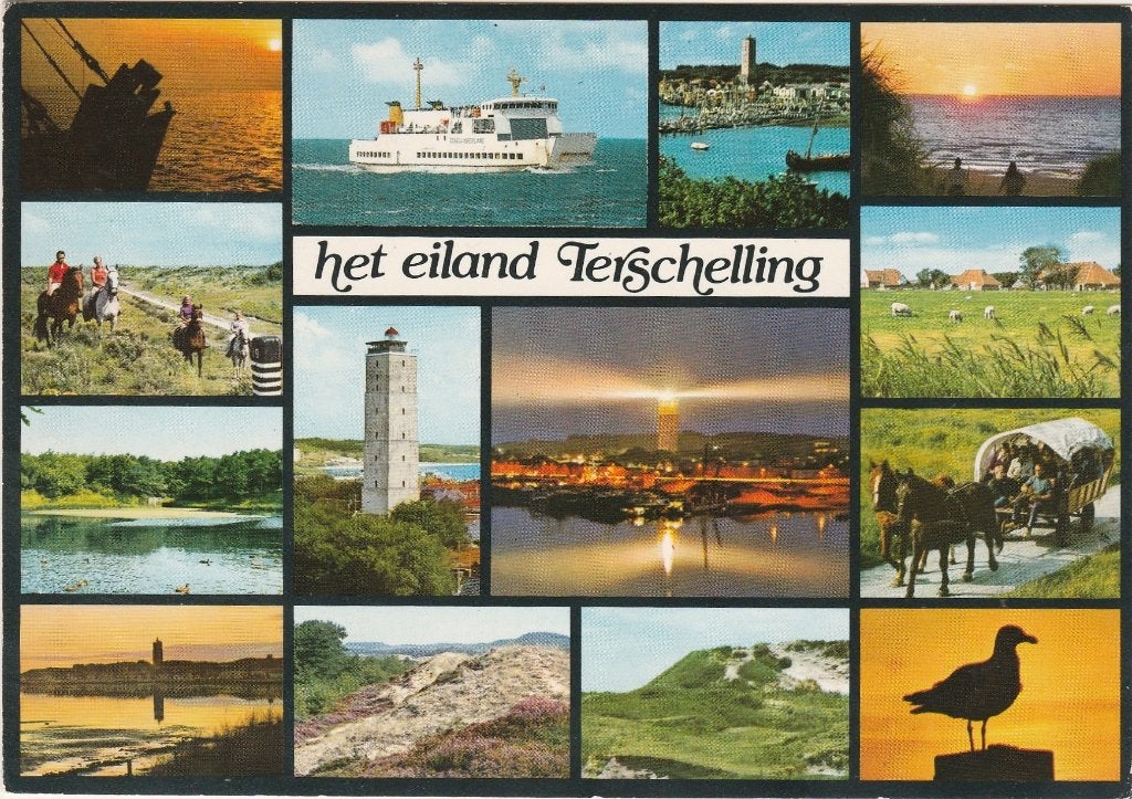 TERSCHELLING Veerboot Vuurtoren Huifkar, Verzenden, 1960 tot 1980, Gelopen, Waddeneilanden