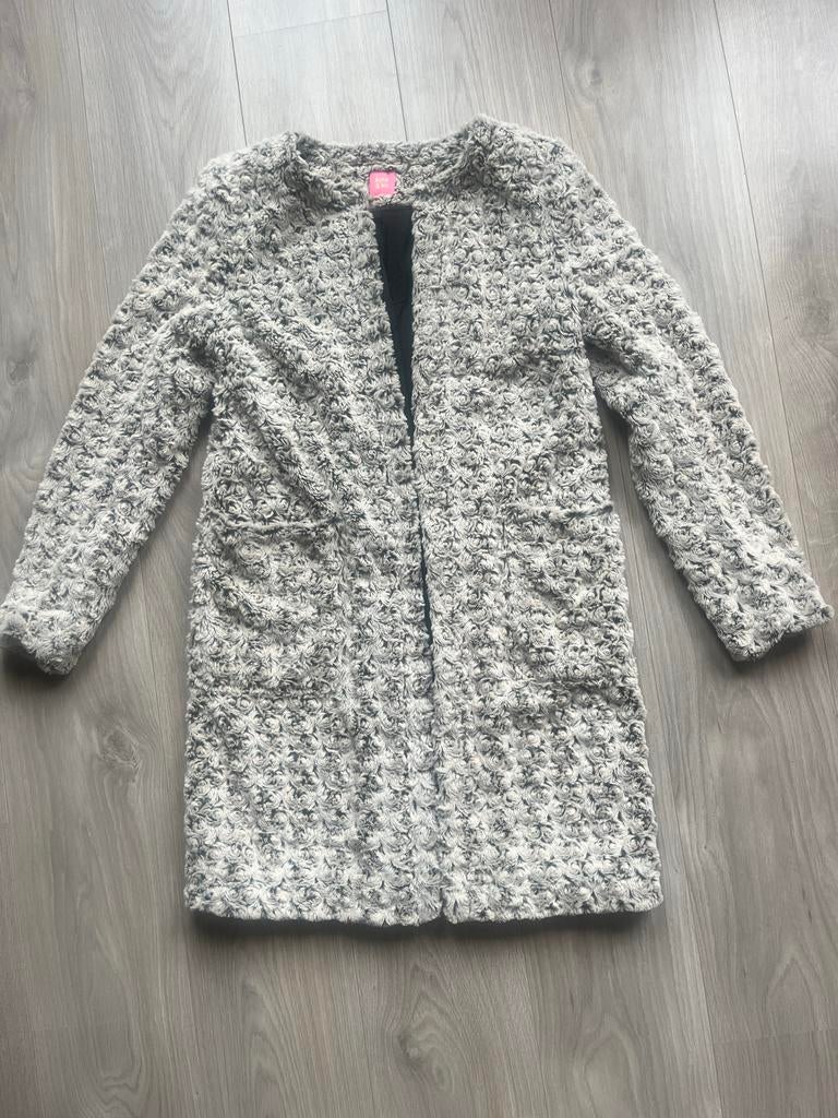 Kyra & Ko Faux Fur Jasje - Grijs/Wit, Kleding | Dames, Jassen | Zomer, Zo goed als nieuw, Maat 38/40 (M), Grijs, Ophalen of Verzenden