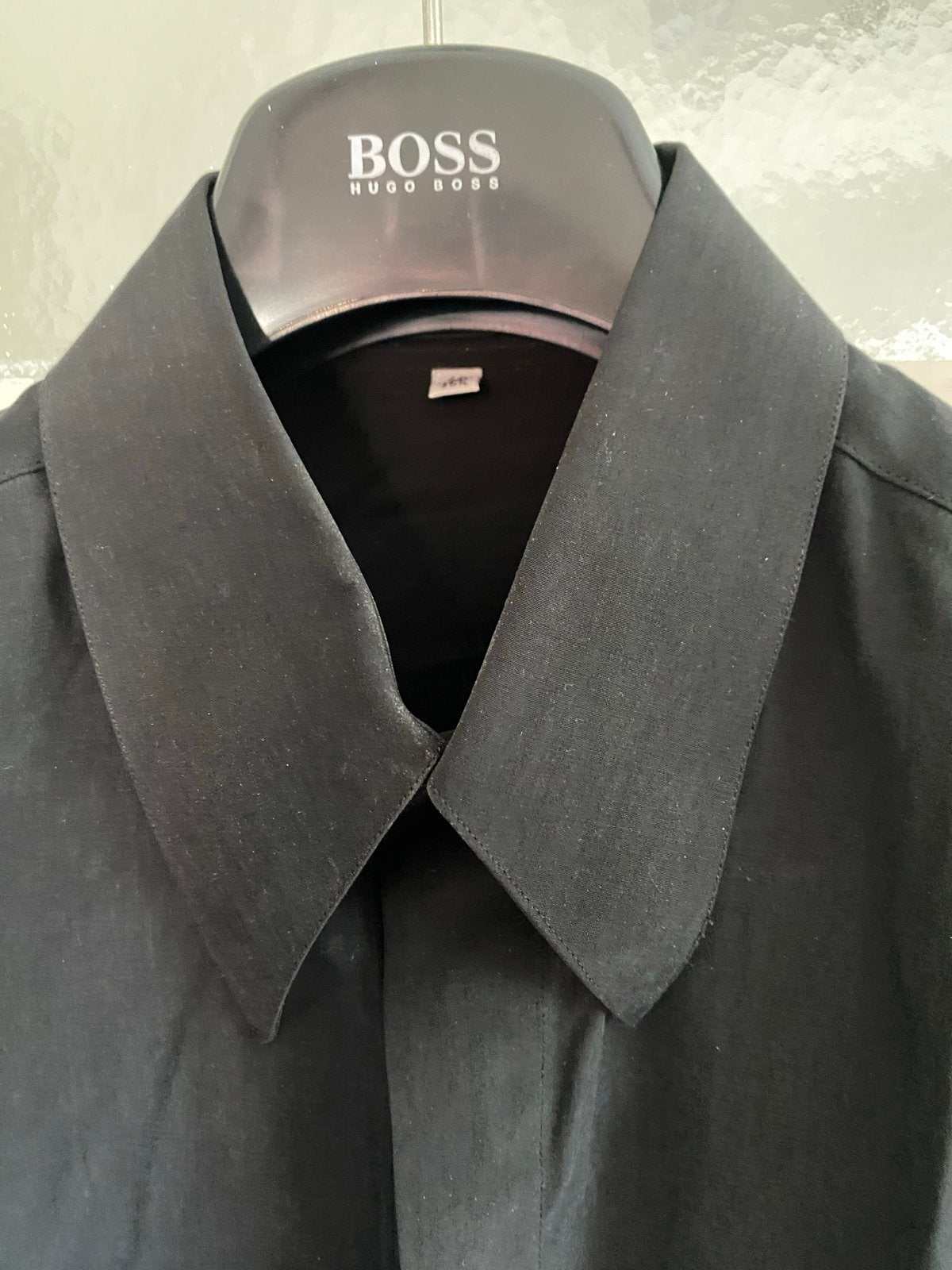 Zwart zijden hemd Hannes B maat 40 - feestelijke gelegenheid, Kleding | Heren, Overhemden, Verzenden, Zo goed als nieuw, Zwart