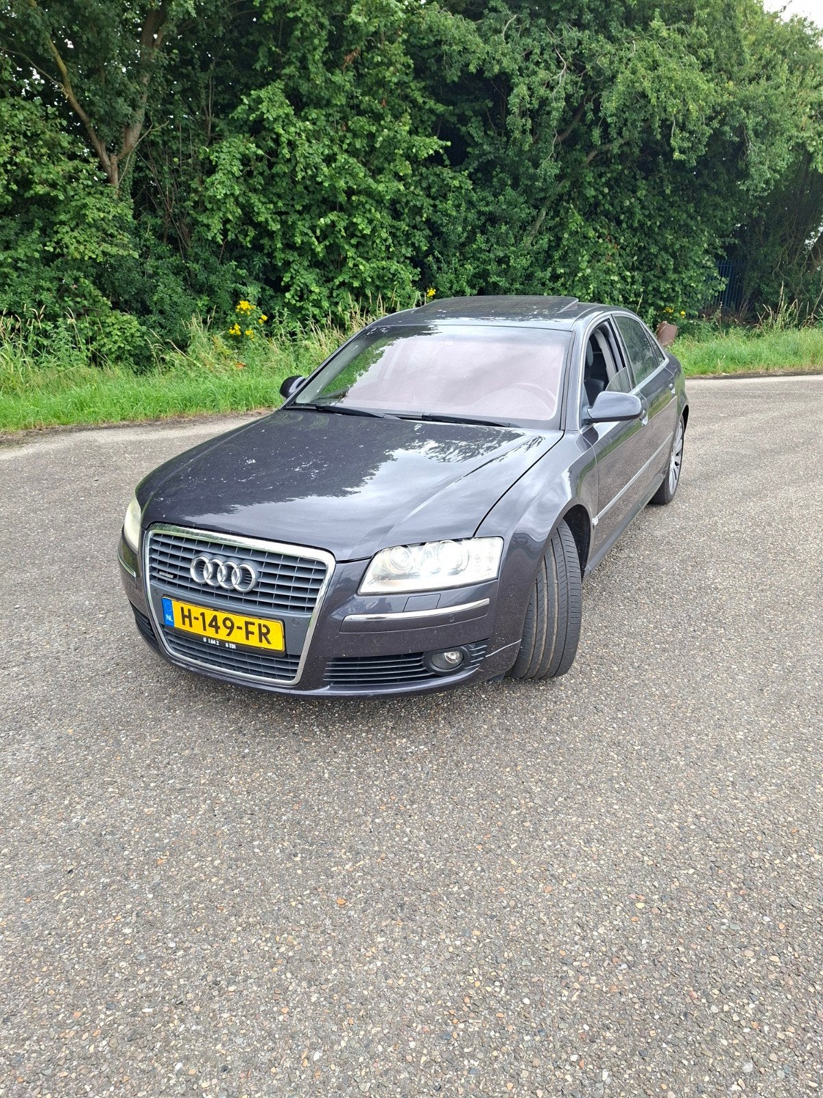 Audi A8 4.2 Quattro 246KW AUT 2005 Grijs, Auto's, Audi, Automaat, Leder, Vierwielaandrijving, Particulier
