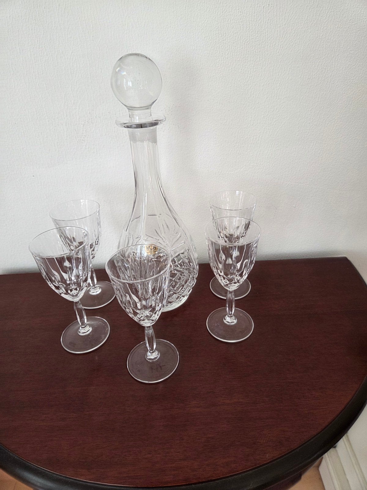 Kristallen karaf met 5 glazen - RCR Royal Crystal Rock, Ophalen of Verzenden