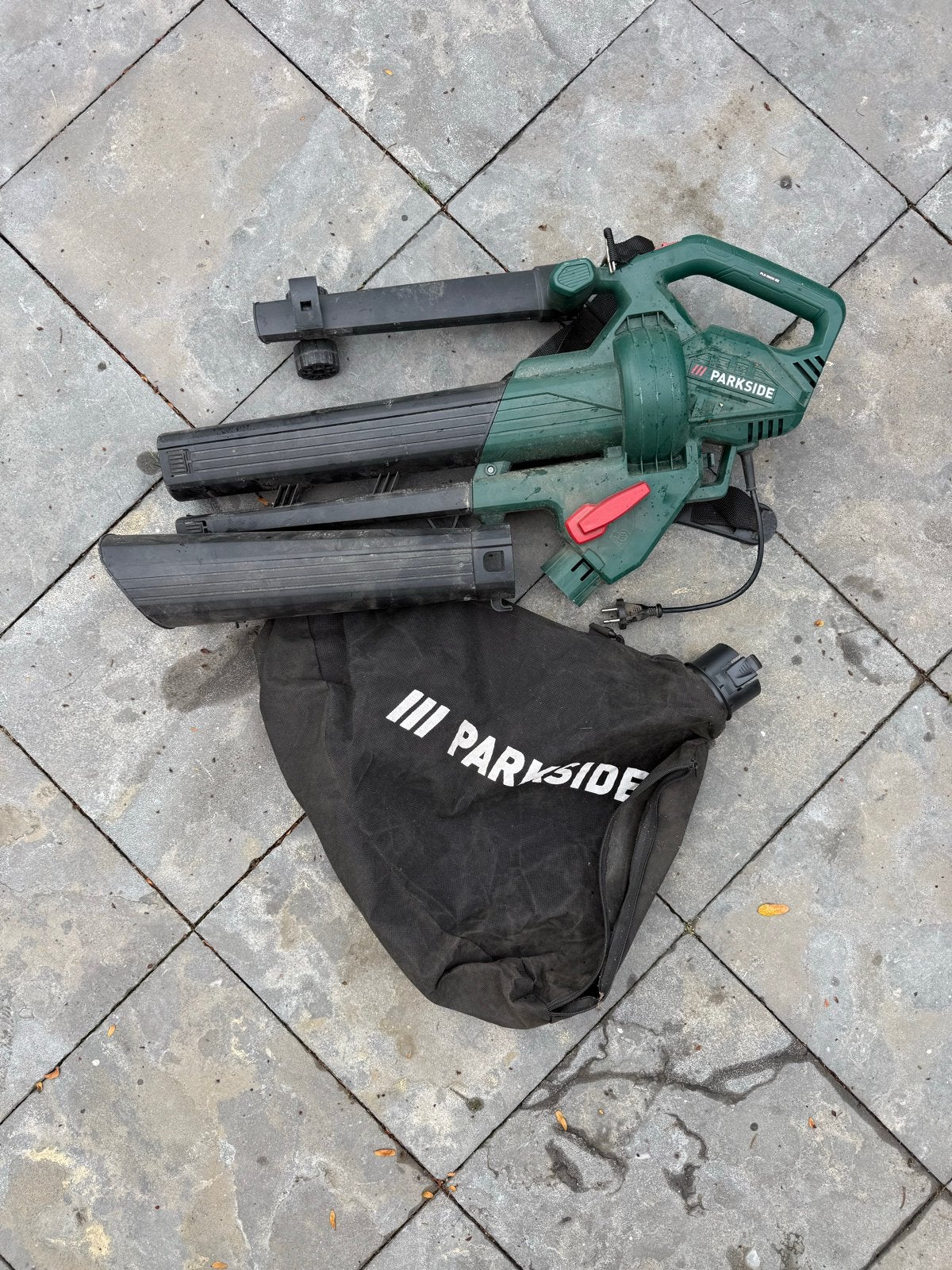 Parkside bladblazer opvangzak, Gebruikt, Handgedragen, Met neuswiel, Ophalen of Verzenden