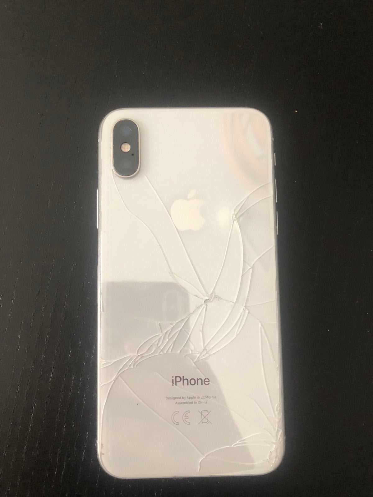 iPhone met schade aan achterkant, werkt perfect!, Telecommunicatie, Mobiele telefoons | Apple iPhone, Gebruikt, Wit, 64 GB, IPhone X