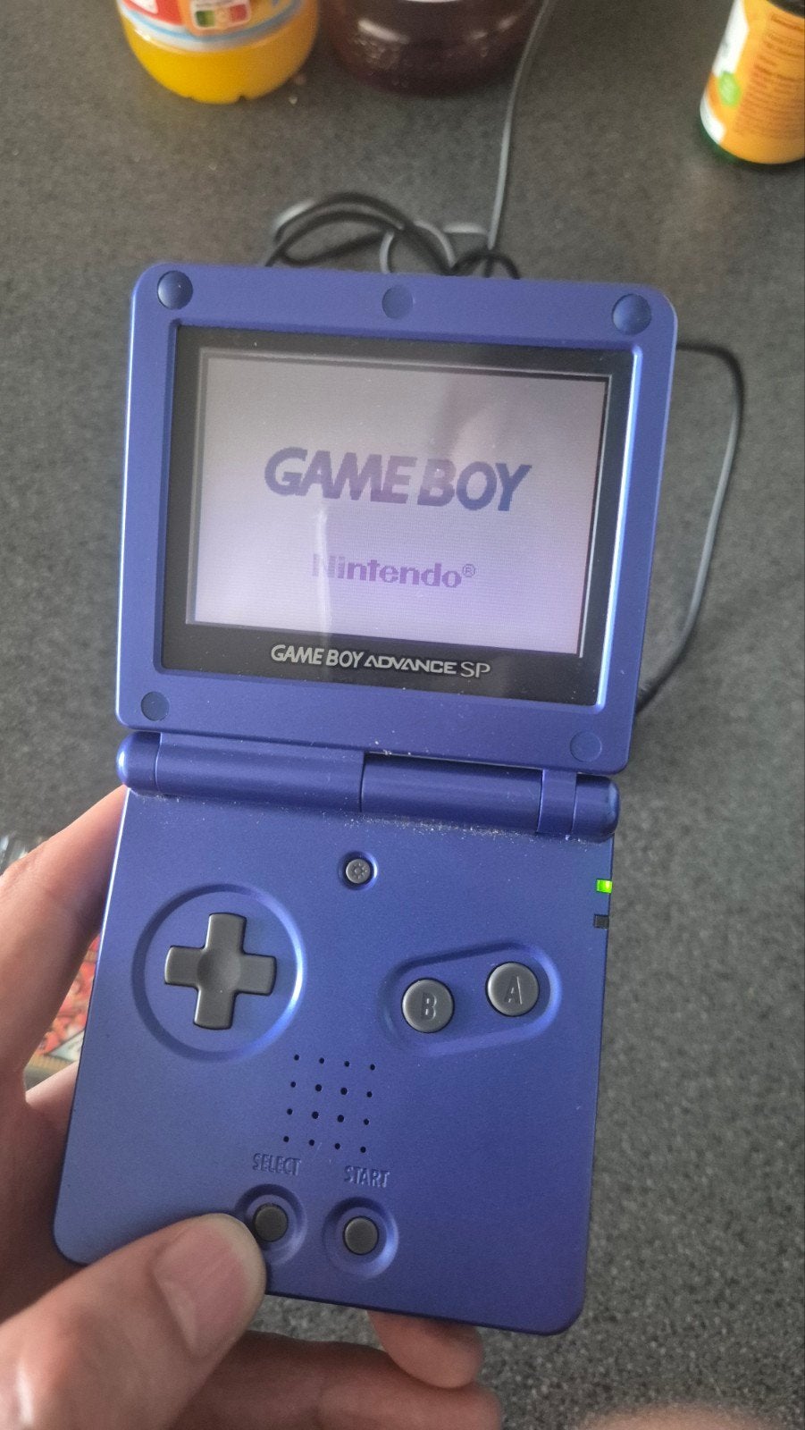 Gameboy advance SP (AGS-001) blauw/blue + aantal games, Spelcomputers en Games, Spelcomputers | Nintendo Game Boy, Ophalen, Game Boy Advance SP