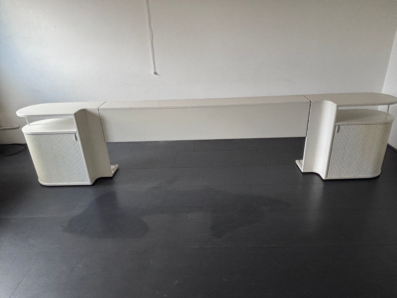 Achterwand Auping Auronde met nachtkastjes, Ophalen, Gebruikt, Wit, Tweepersoons