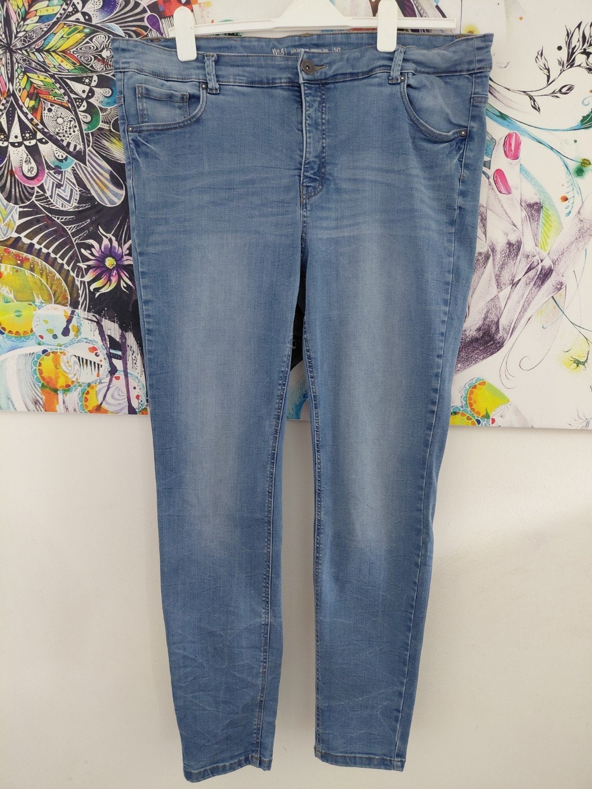 Nette Shaping Skinny Leg spijkerbroek M&S Mode maat 50, Blauw, Overige jeansmaten, Ophalen of Verzenden, Zo goed als nieuw