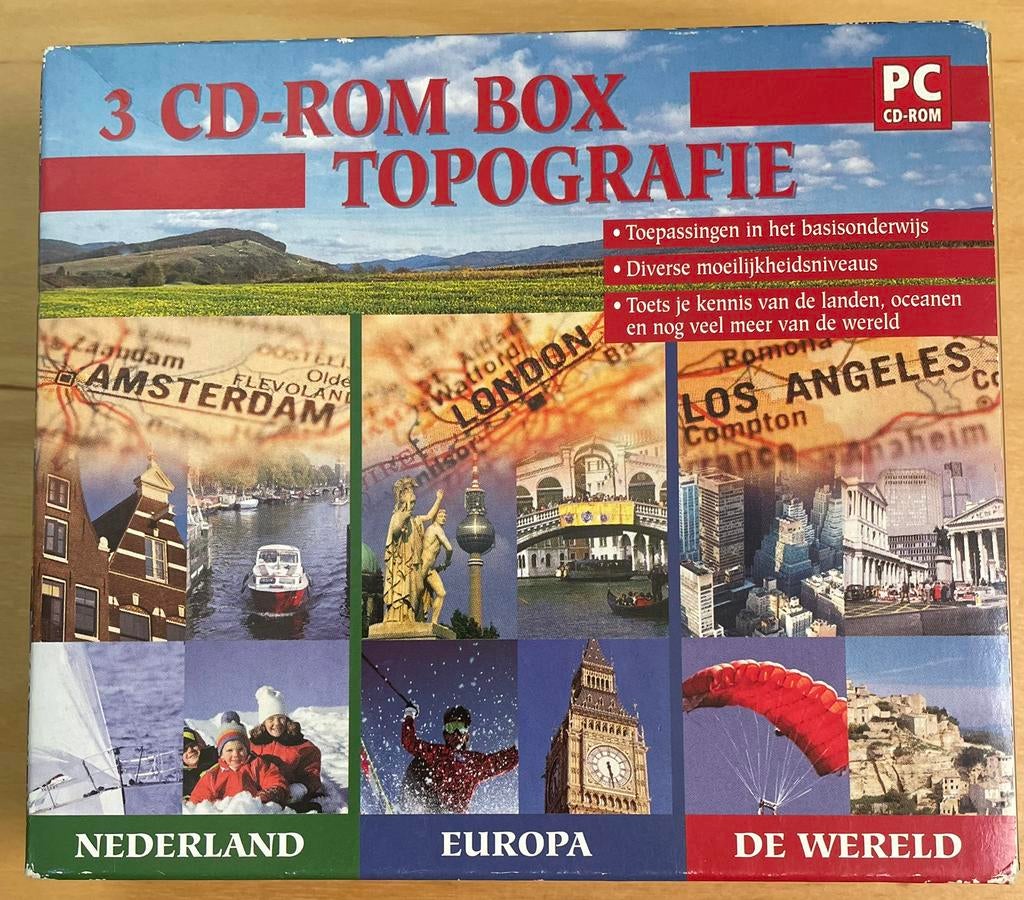 3 CD-ROM box topografie 2000, 1 speler, Ophalen of Verzenden, Gebruikt, Vanaf 3 jaar