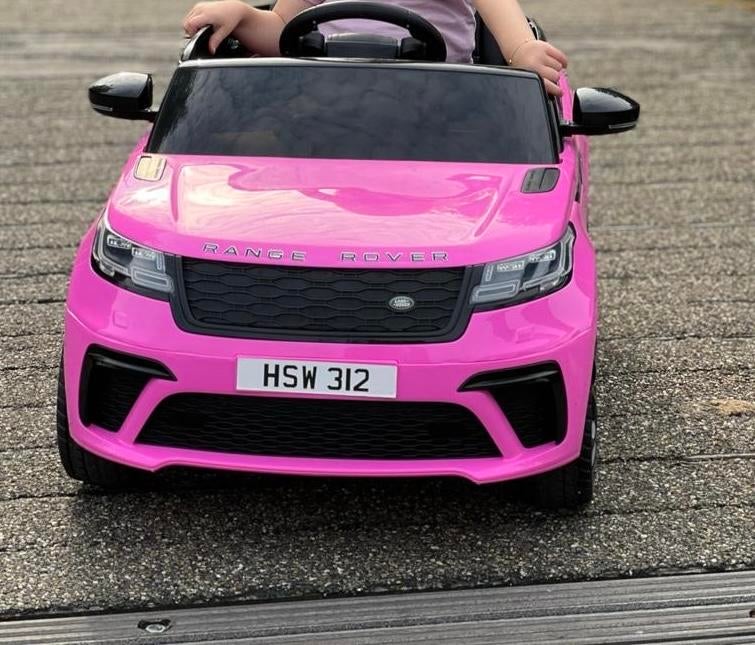 Roze Elektrische Kinderauto Range Rover, Ophalen, Zo goed als nieuw, Loopvoertuig