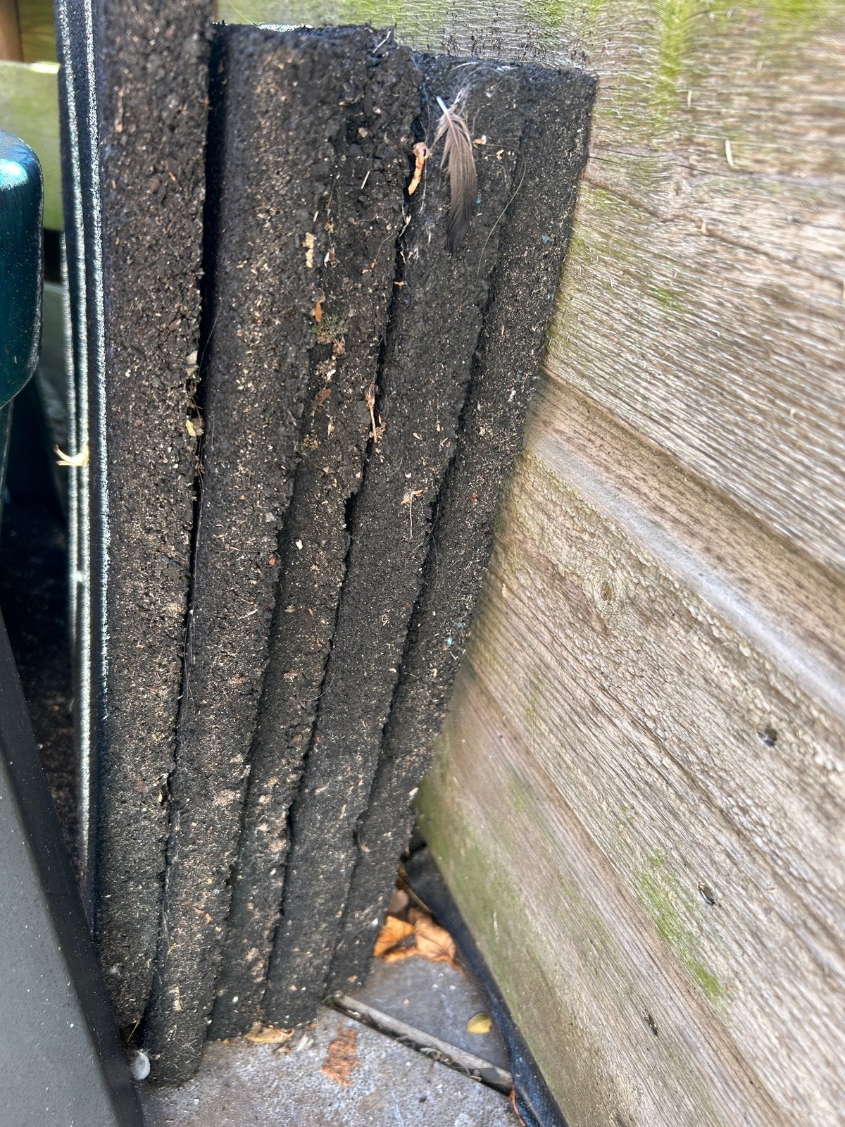 5 rubberen matten / tegels 40x40x2 + 1 van 4cm dikte, Ophalen of Verzenden, Zo goed als nieuw