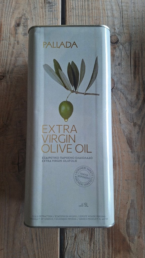 Groot blik Pallada Extra Virgin Olijfolie 5 liter!, Ophalen of Verzenden