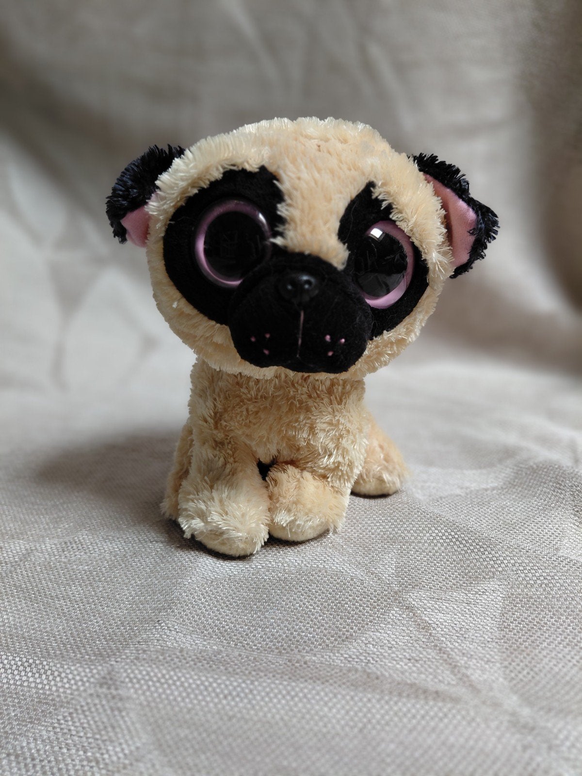 TY Beanie Boo's - Schattige Mopshond Knuffel - 20 cm hoog, Zo goed als nieuw, Middelgroot (20 tot 80 cm), Beige, Ty